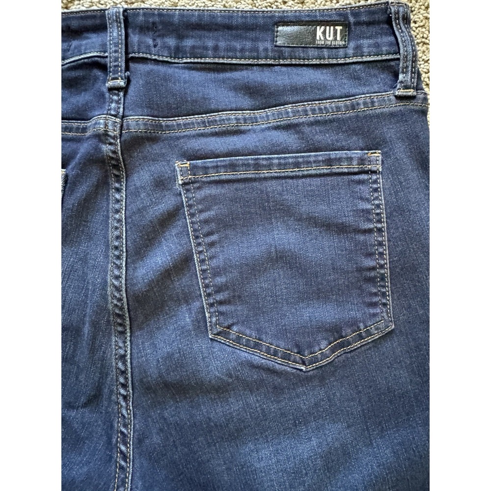 Kut From The Kloth Connie Ankle Skinny Jeans Women's Size 10 Raw Hem Dark Blue - Picture 11 of 13